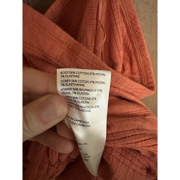 Anthropologie NWT Pilcro Ruched Ribbed Halter Top Coral Size XL Beach Boho Retro - Picture 5 of 6